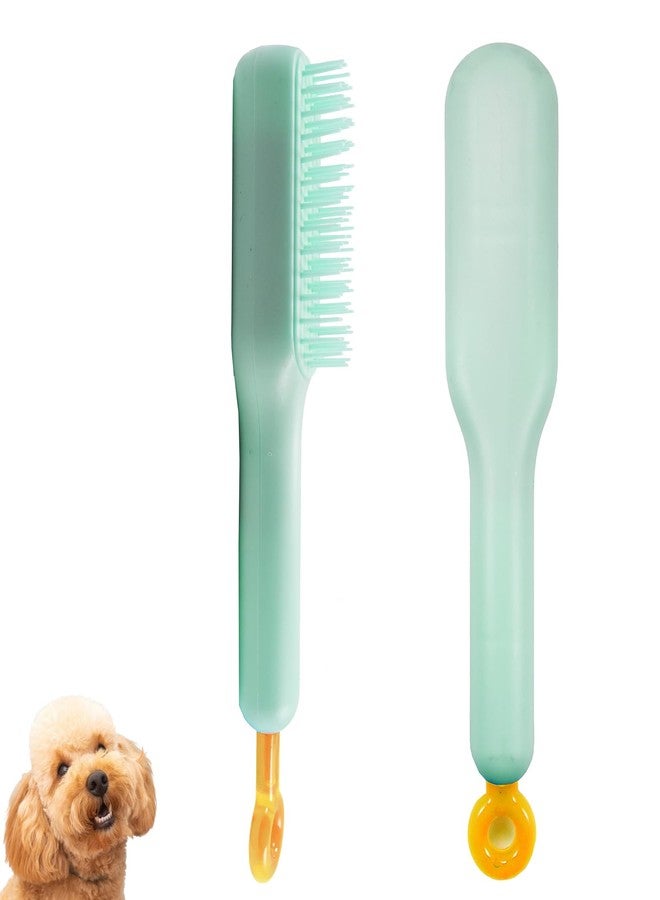 DEEUCHIS Scalable Small Grooming Dog Brush, Puppy Massaging Hair Brush, for Small Dogs Cats Rabbits of All Hair Types (Mint Green) - Image 1